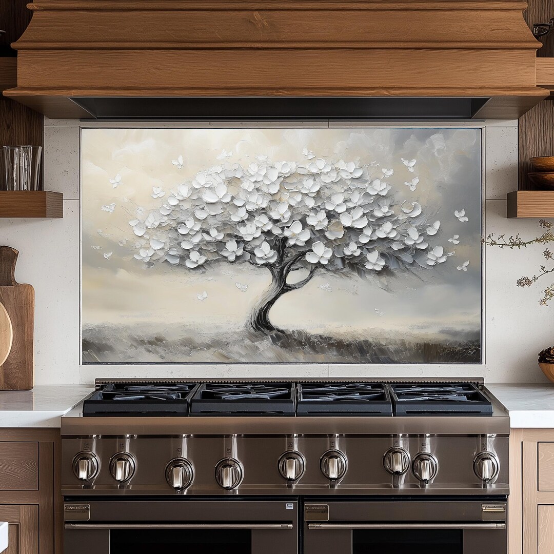 Top Cover Panel Tree of Life Kitchen Backsplash Panel,stove Back Cover,glass Splashback ...