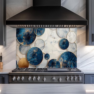 Carreau de dosseret en marbre pour poêle en verre trempé,Couvercle arrière de poêle,Décoration de cuisine,Couvercle supérieur de cuisinière,Carrelage pour dosseret de cuisine,Créage de crédence,Dosserets