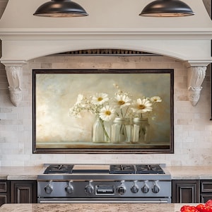 Fleurs en verre trempé, dosseret de poêle, Cache arrière de poêle, Décoration de cuisine, Cache supérieur de poêle, Planche à découper, Crédence déco de cuisine, Planche à nouilles