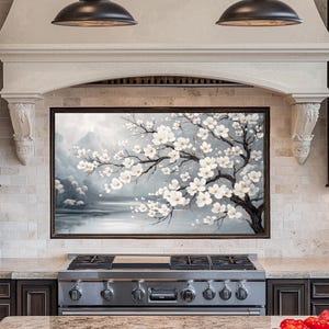 Tempered Glass Backsplash Panel,Flowers Tree Backsplash for Kitchen Splashback Stove Back Cover,Sink Splashback,Backsplash Behind Stove