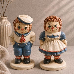 Vintage Ceramic Raggidy Anne and Andy Bisque – Ready to Paint Figurine – DIY Paint Kit Supply – Unfinished Pottery – Clay Culture Studio