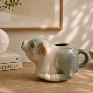 Vintage Ceramic Cow Watering Can Bisque – Ready to Paint Figurine – DIY Paint Kit Supply – Unfinished Pottery – Clay Culture Studio