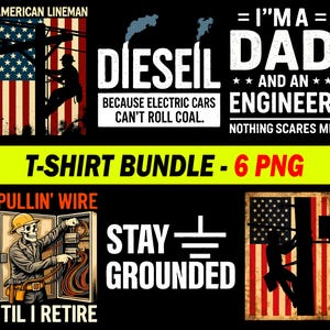 Electrician PNG Bundle, Skilled Trades Sublimation Design, Digital Download, T-Shirt PNG, Instant Clipart