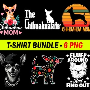 Chihuahua Silhouette PNG, Cute Puppy Sublimation Design, Digital Pet Clipart, Instant PNG File