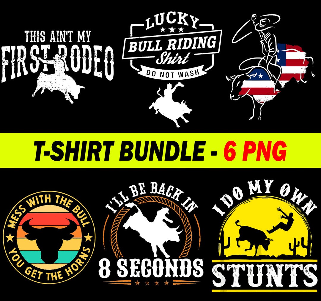 Bull Riding PNG Bundle, Rodeo Sublimation Design, Cowboy Clipart ...