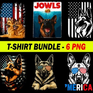 German Shepherd PNG Bundle, Dog Lover Sublimation Design, Digital Download, T-Shirt PNG, Instant Clipart