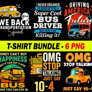 Funny School Bus Driver PNG: Sublimation Design (Digital Download, 14x14 inches)