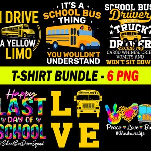 School Bus Driver PNG: Sublimation Clipart Bundle (Digital Download, 14 inches, 300 DPI)