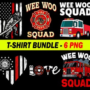 Firefighter PNG Bundle, Fireman Sublimation Design, Digital Download, T-Shirt PNG, Instant Clipart File