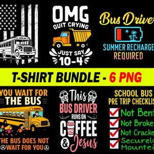 School Bus Driver PNG: Back To School Sublimation Design (Digital Download, 14x14 inches