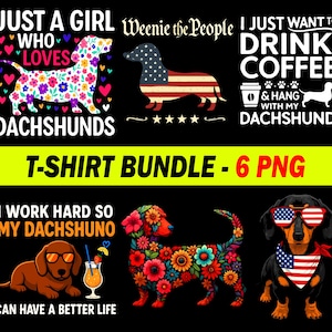 Dachshund Life PNG, Funny Pet Clipart Bundle, Sublimation Design for Dog Shirts, Digital Download