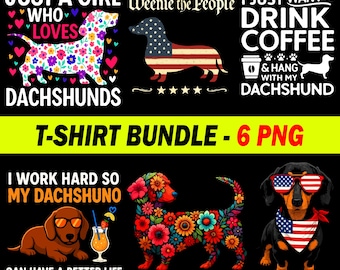 Dachshund Life PNG, Funny Pet Clipart Bundle, Sublimation Design for Dog Shirts, Digital Download