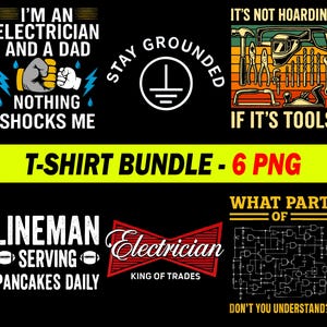 Retro Electrician PNG, Construction Trades Sublimation Design, Digital T-Shirt PNG, Instant Clipart File