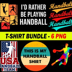 Handball PNG Bundle, Sport Sublimationsdesign, Digitales Shirt Clipart