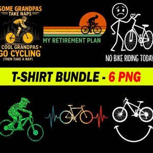 Cycling PNG Bundle, Bicycle Rider Sublimation Design, Digital Download, T-Shirt Clipart, Instant Bike PNG