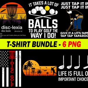 Golf PNG Bundle, Golfer Sublimation Design, Digital Download, T-Shirt PNG, Instant Clipart File