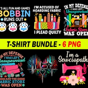 Sewing PNG Bundle, Seamstress Sublimation Design, Digital Download, T-Shirt Clipart, Instant PNG File
