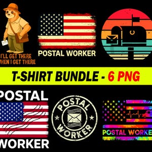 USPS Sublimation PNG, Mail Delivery Clipart Bundle, Postal Worker Shirt Design, Instant Digital Download