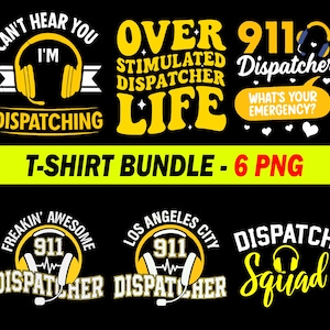 911 Dispatcher T-Shirt PNG, Sublimation Clipart for Dispatchers, Digital Download, Emergency Services PNG