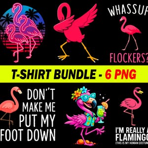 Flamingo Summer PNG, Funny Flamingo Clipart, Digital Sublimation Design, Instant Download, T-Shirt Graphic