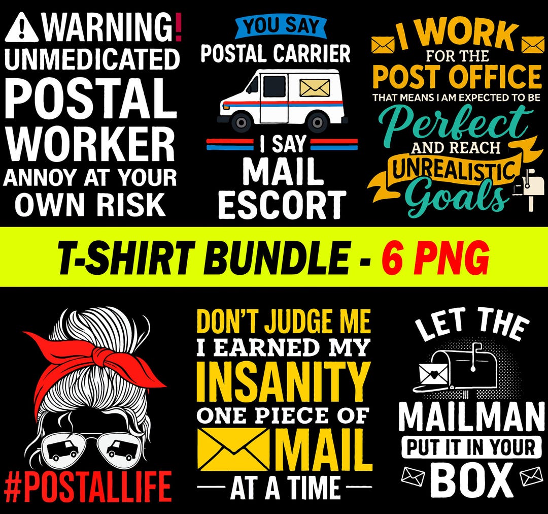 Funny Postal Worker PNG: Mail Carrier Sublimation Design (instant ...