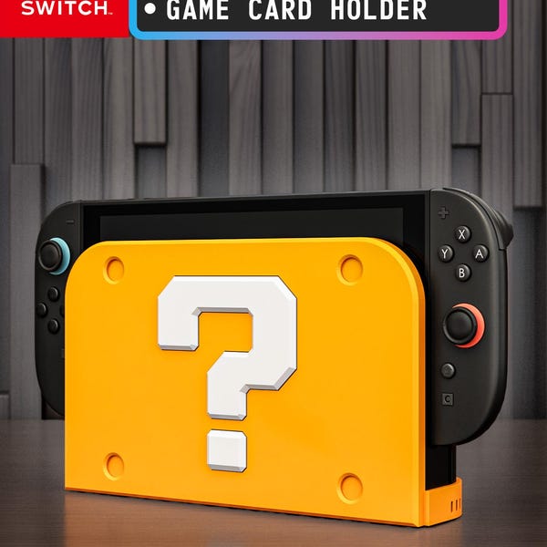 Switch 2 Dock Cover | Game Holder | Dock Riser for Airflow Question Block inspired