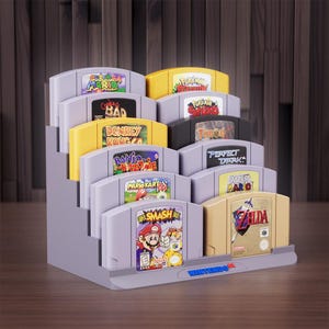 N64 Stand Game Holder for 12 Games | Nintendo 64 Cartridges Display