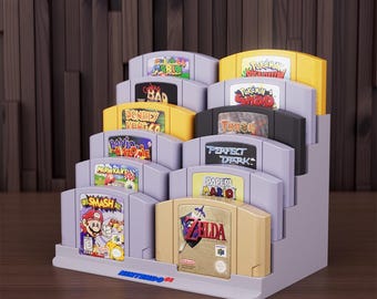 N64 12 Games 12 Cartridge Display Stand Holder for Nintendo 64