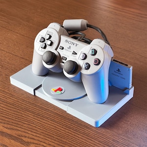 PS1 Controller and Memory Card Stand | PlayStation 1 Holder for DualShock 1