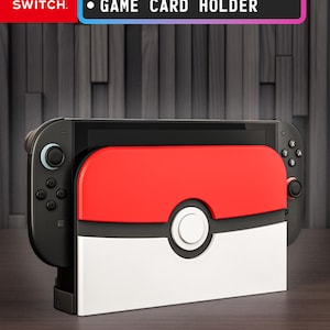 Switch 2 Dock Cover and Riser | Game Holder | Pokemon Pokeball inspired