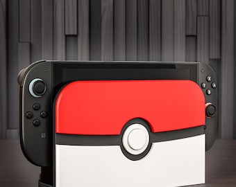 Nintendo Switch 2 Dock Cover and Riser | Game Card Holder | Pokemon Pokeball inspired