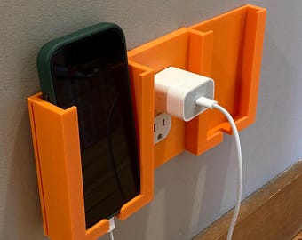 OutletDock™ No Drill: plank voor telefoonhouder met stopcontact – schone telefoonoplader