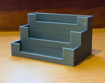 3-Tier Bookcase Business Card Holder | 3D Printed Desk Organizer Stand
