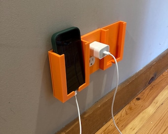 OutletDock™ No Drill - Wall Outlet Phone Holder Shelf – Clean Phone Charging Setup
