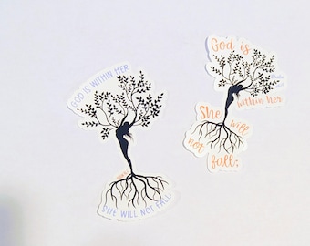 God Is Within Her She Will Not Fall Sticker |Waterproof Vinyl Sticker | Stickers for Laptop and more | Mother's Day | Strong Woman Sticker
