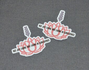 Inspirational Lotus Flower Sticker: Waterproof Vinyl Laptop Decal