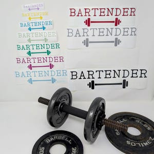 Funny Bartender Barbell Decal: Gym Motivation Sticker