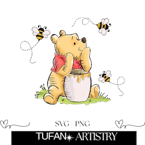 Classic Winnie The Pooh PNG SVG Clipart Bundle, Printable, Boy Birthday Instant Digital Download, Winnie The Pooh, Vintage Pooh Baby Shower