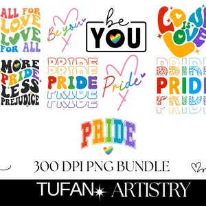 LGBTQ Pride PNG Clipart Bundle: Rainbow Celebration Graphics (Digital Download)