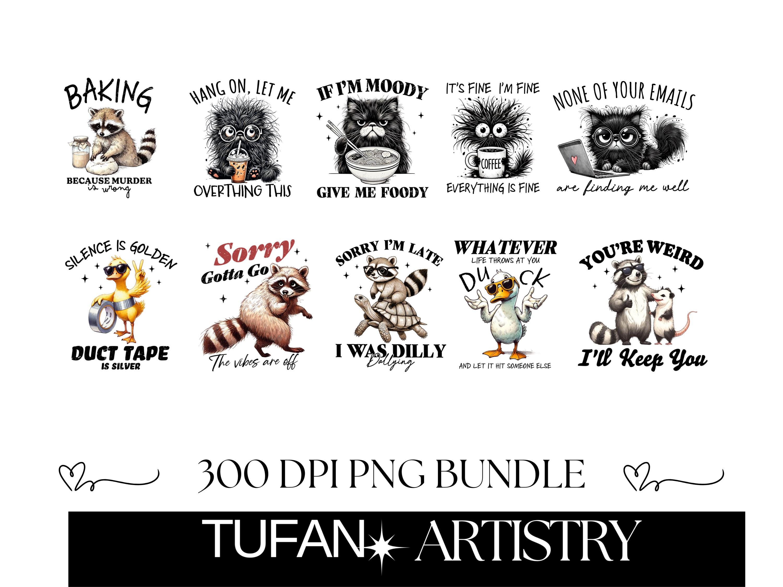 Sarcastic Animals PNG Bundle - Funny Animals Png - Adult Humor Png - Mental Health Png - Sublimation - Funny Adult PNG - Gifts for Her