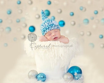 Icicle Blue Newborn Baby Gnome Hat