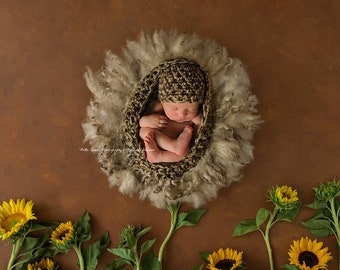Chunky Baby Bowl Newborn Egg Hat Set Toffee Beige Brown