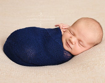 Newborn Photo Prop, Newborn Photography Prop, Navy Blue Stretch Knit Wrap, Baby Photo Prop, Newborn Photo Prop Boy, Newborn Photography Wrap