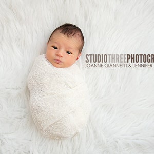 White Stretch Knit Baby Wrap Newborn Photography Prop