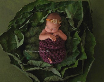 Chunky Newborn Cocoon in Plum Purple Photography Prop