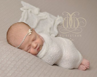White Stretch Knit Wrap Newborn Photography Prop