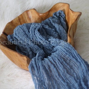 Denim Blue Cheesecloth Baby Wrap Cheese Cloth Newborn Photography zdjęcie 7