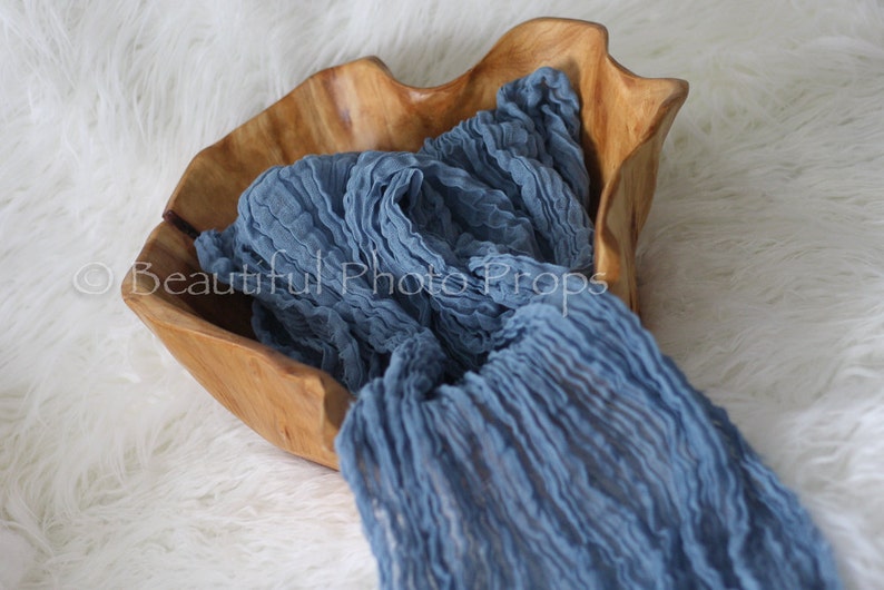 Denim Blue Cheesecloth Baby Wrap Cheese Cloth Newborn Photography image 7