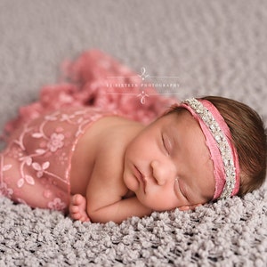 Rose Rosa Quasten Spitze Baby Wrap Neugeborenen Fotografie Requisite