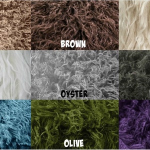 Faux Flokati Fur YOU CHOOSE the Color, Fur Blanket, Photography Prop, Faux Fur Layer, Newborn Fur, Newborn Baby Photography image 1